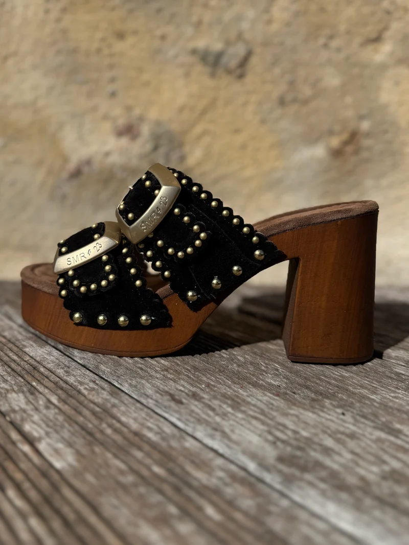 Mules à talons noirs Z48 Semerdjian