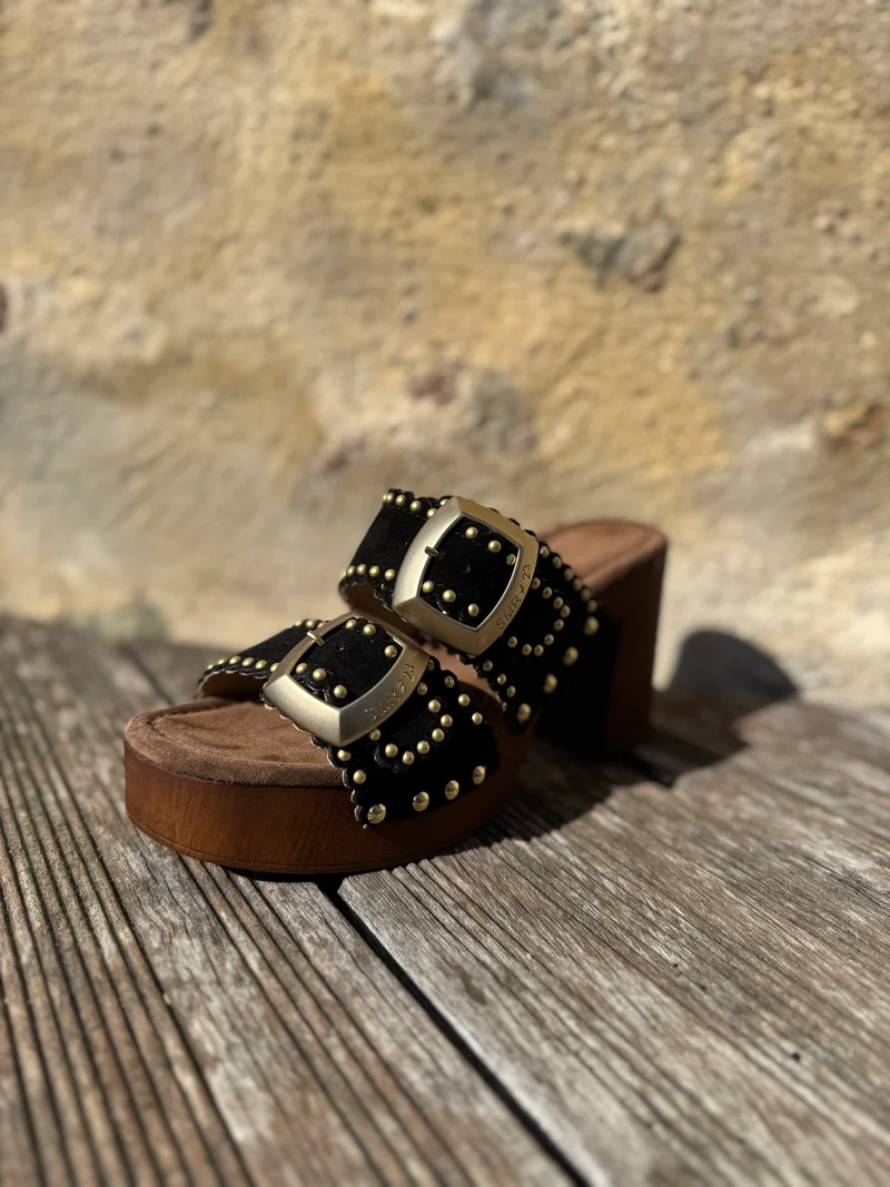 Mules à talons noirs Z48 Semerdjian