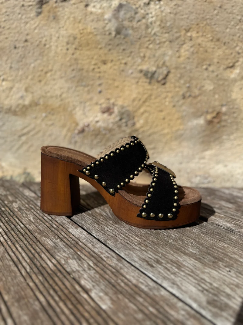 Mules à talons noirs Z48 Semerdjian