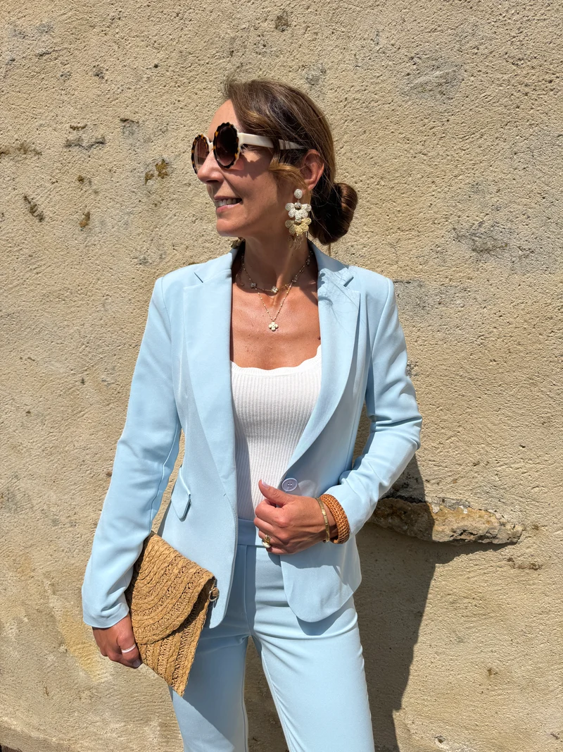 Veste bleu ciel DIANA Hippocampe
