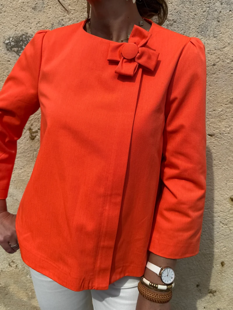 Veste orange fleur en volume CHANCE Hippocampe