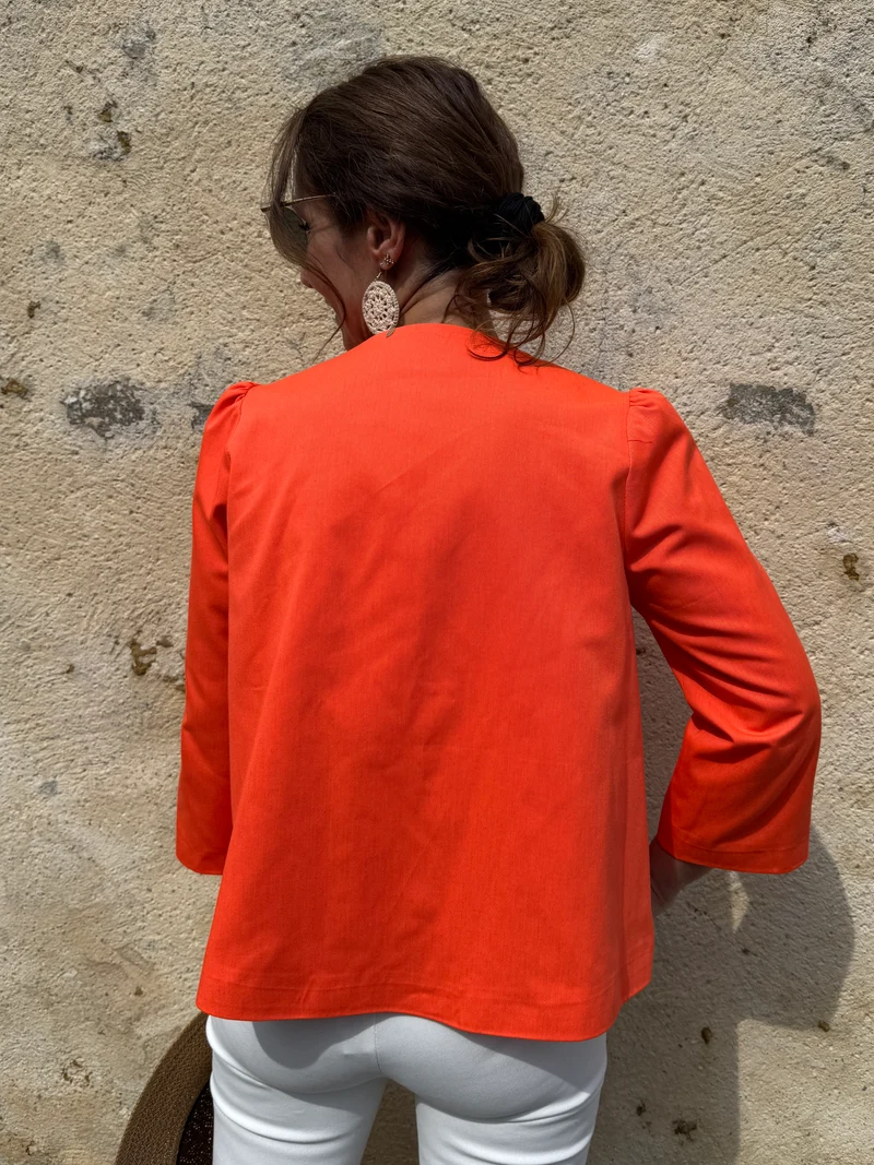 Veste orange fleur en volume CHANCE Hippocampe