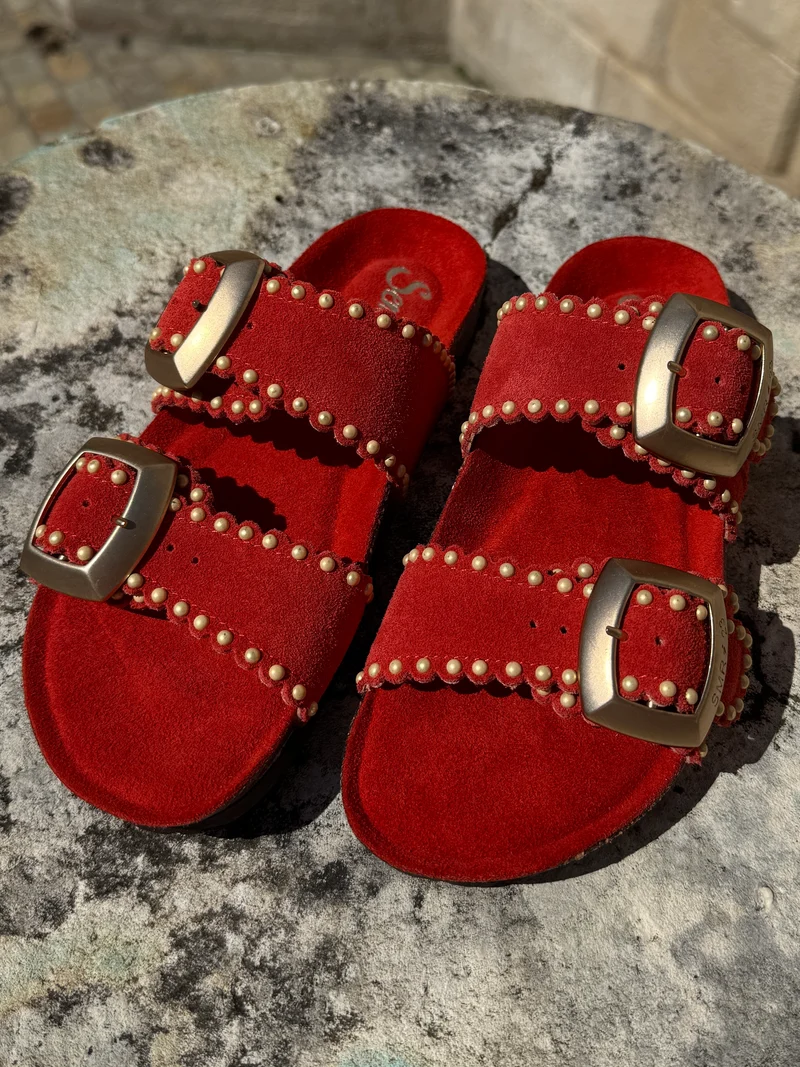 Mules rouge ARONA Semerdjian
