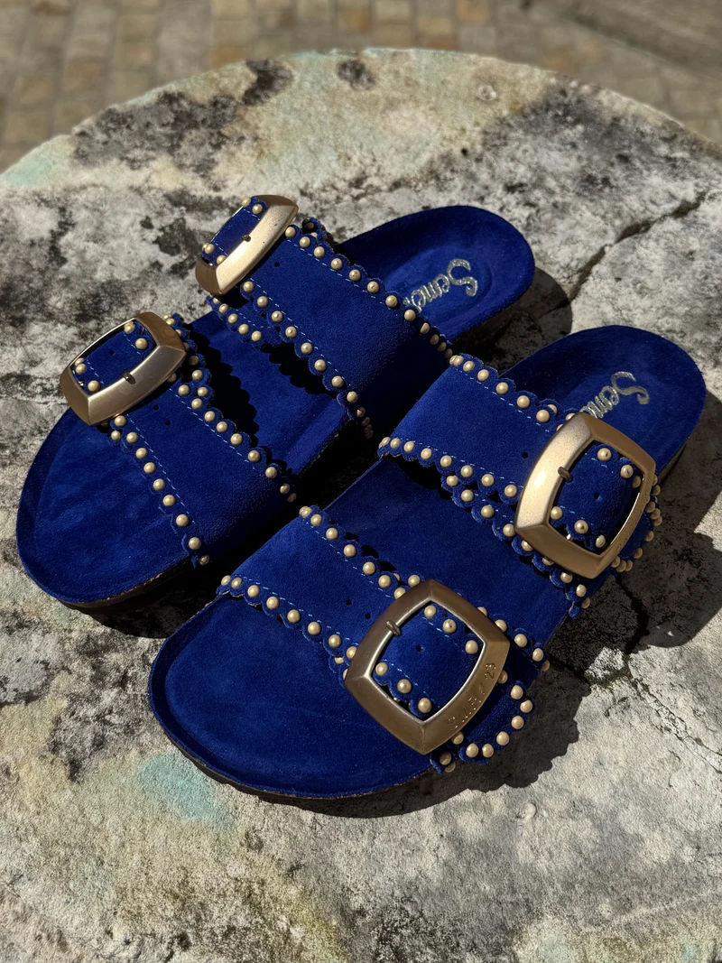 Mules bleu roi ARONA Semerdjian