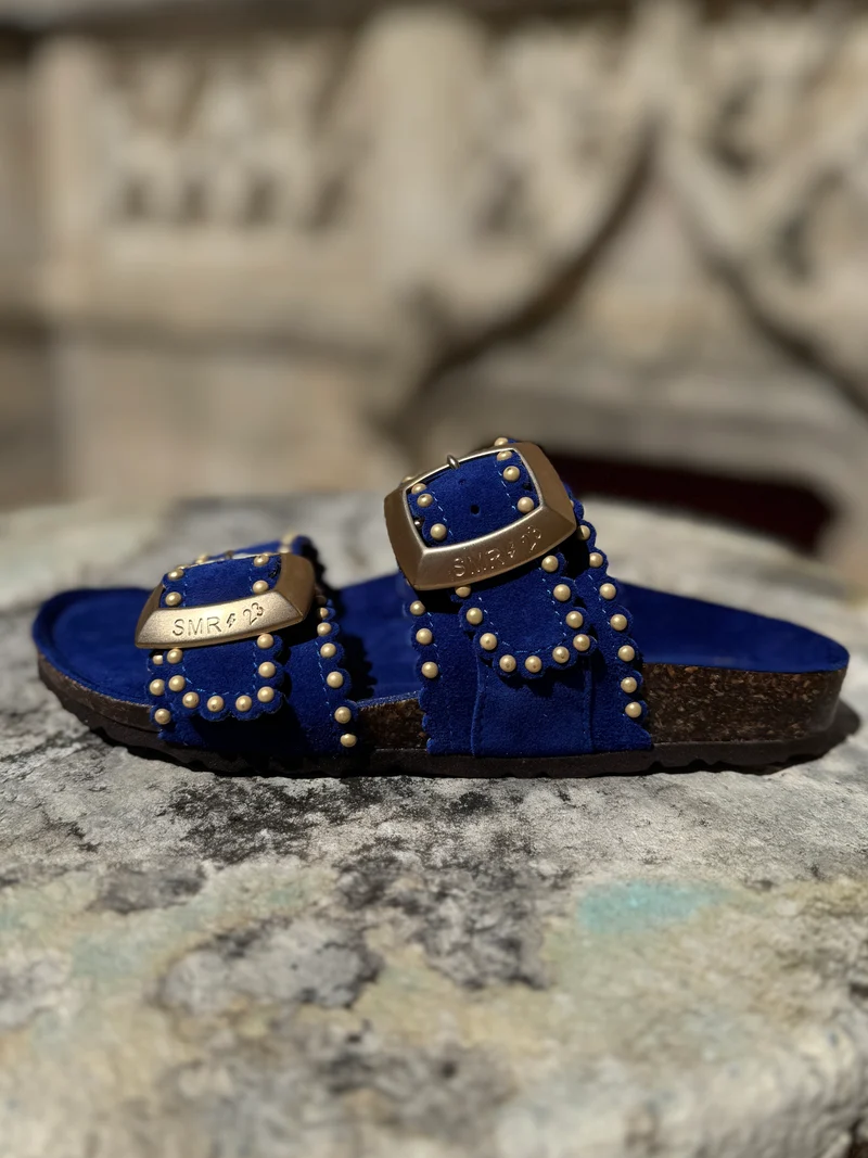 Mules bleu roi ARONA Semerdjian