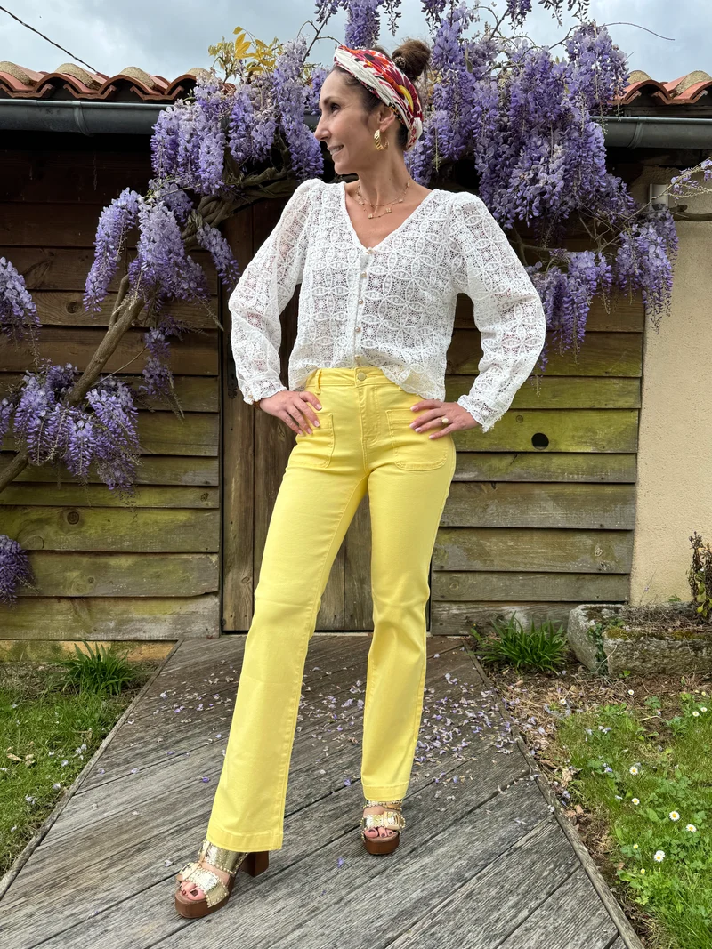 Jean flare jaune SONNY La Petite Étoile