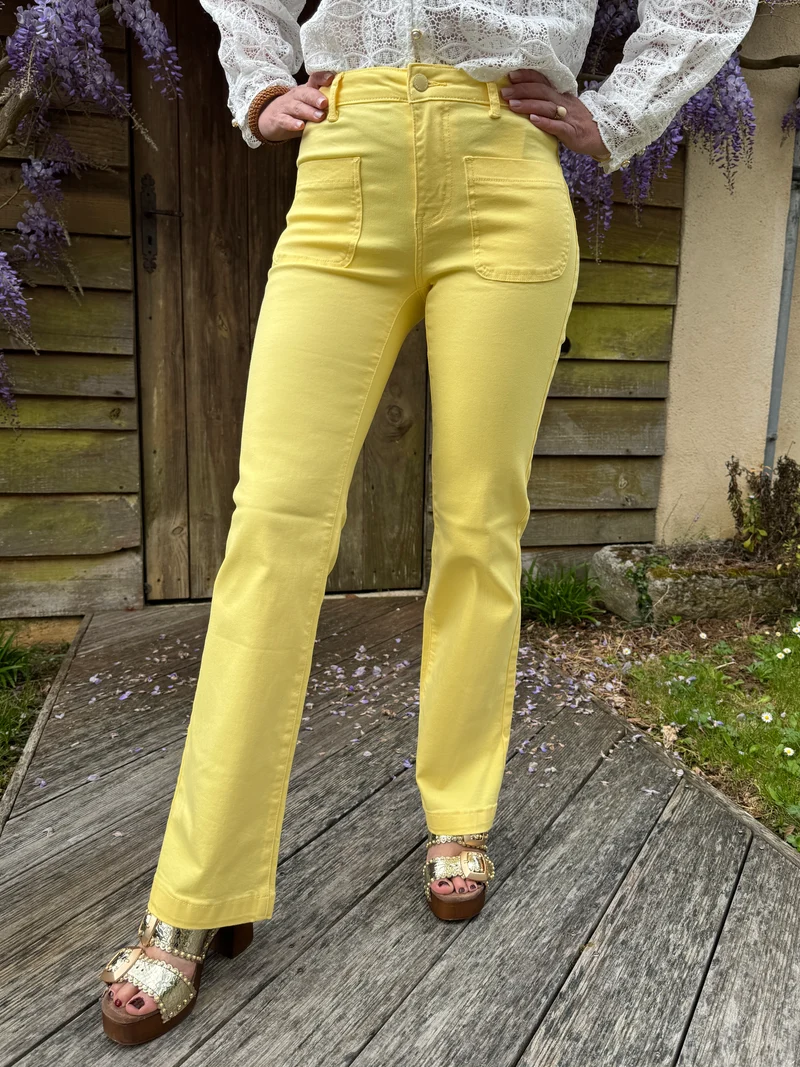 Jean flare jaune SONNY La Petite Étoile