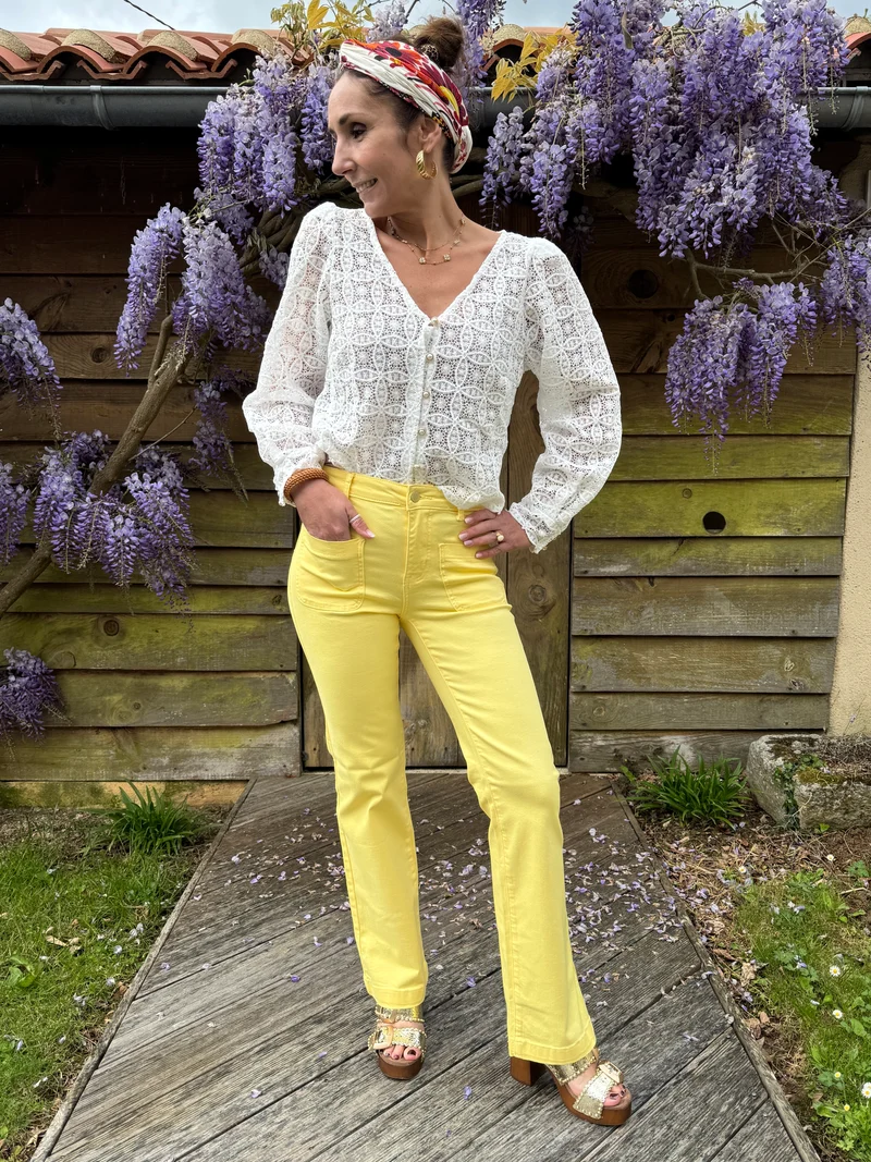 Jean flare jaune SONNY La Petite Étoile