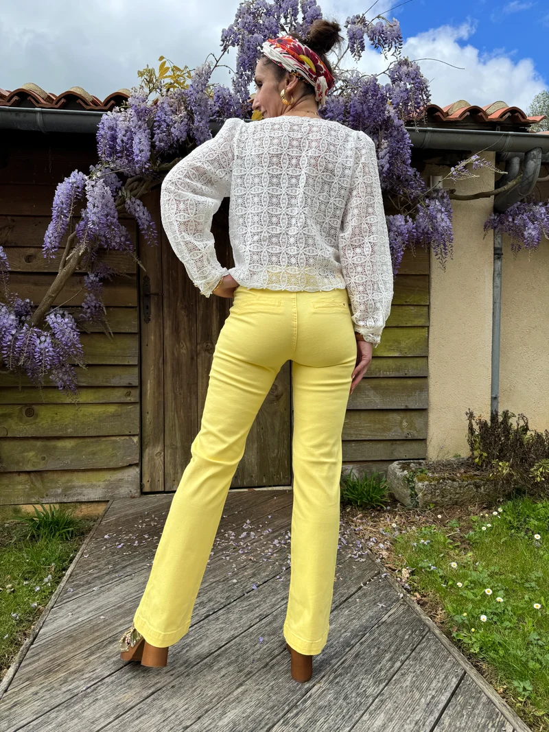 Jean flare jaune SONNY La Petite Étoile