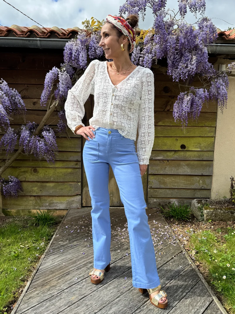 Jean flare bleu lavande SONNY La Petite Étoile
