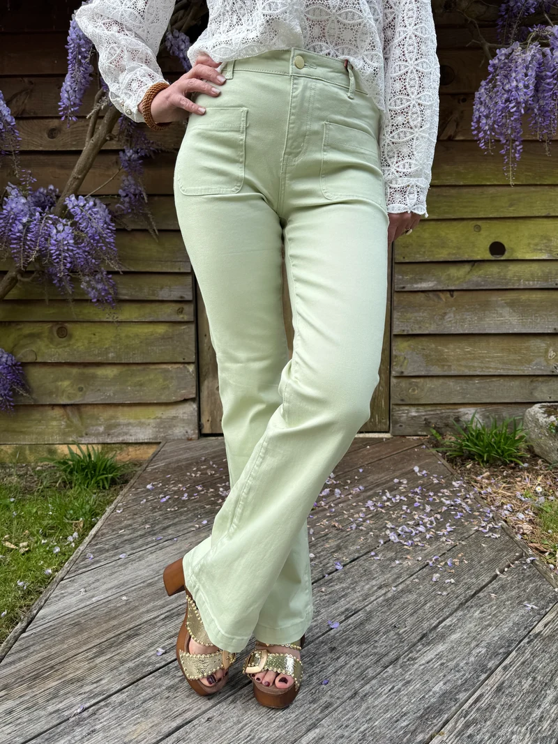 Jean flare vert amande SONNY La Petite Étoile