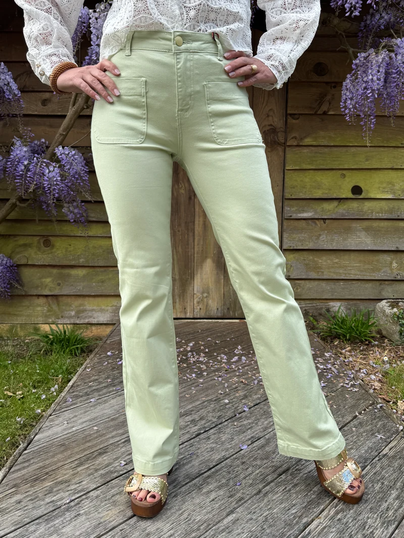 Jean flare vert amande SONNY La Petite Étoile