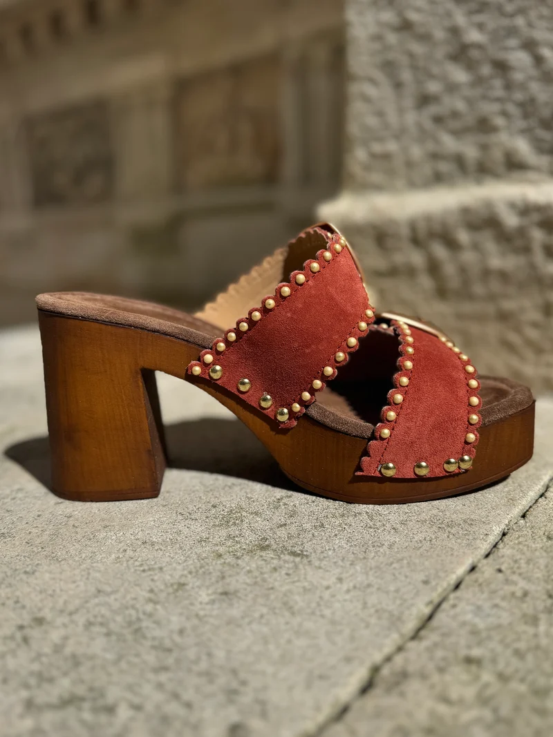 Mules à talons terracotta Z48 Semerdjian