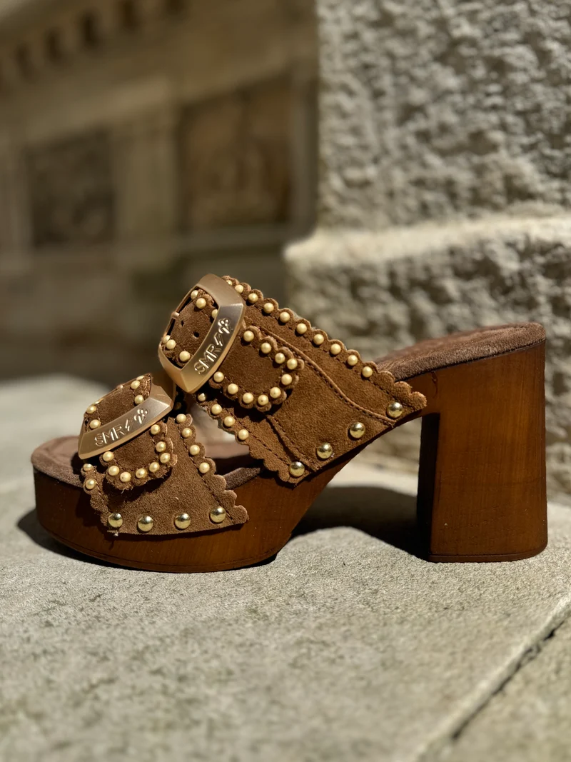 Mules à talons camel Z48 Semerdjian