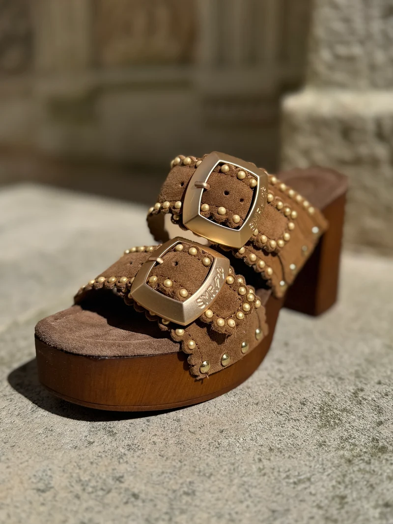 Mules à talons camel Z48 Semerdjian