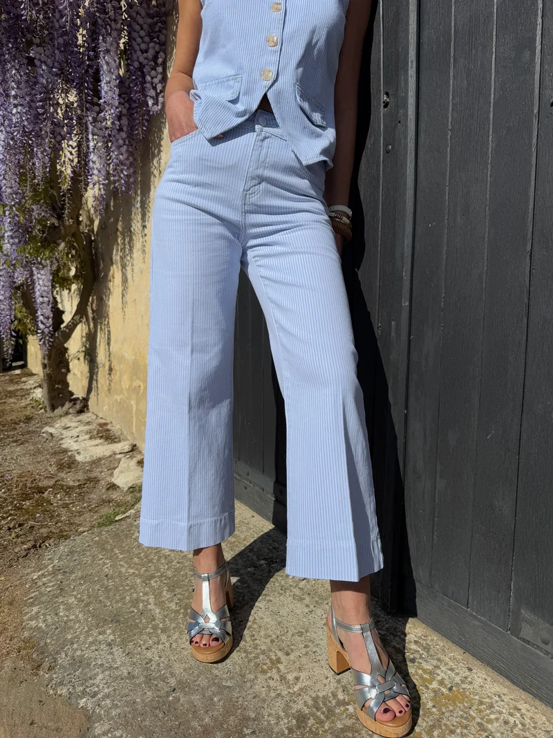 Jeans denim rayé bleu WINDY Oraije