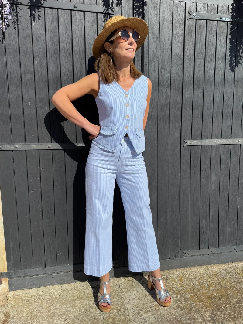 Jeans denim rayé bleu WINDY Oraije