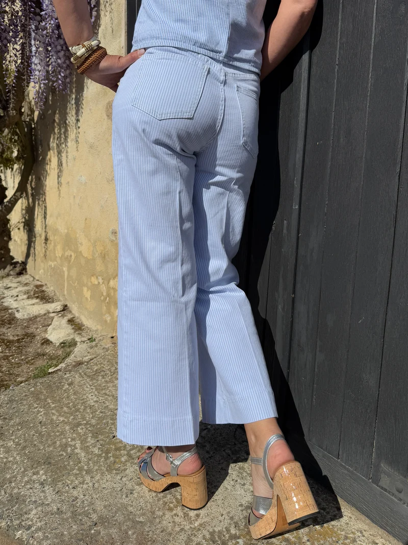 Jeans denim rayé bleu WINDY Oraije