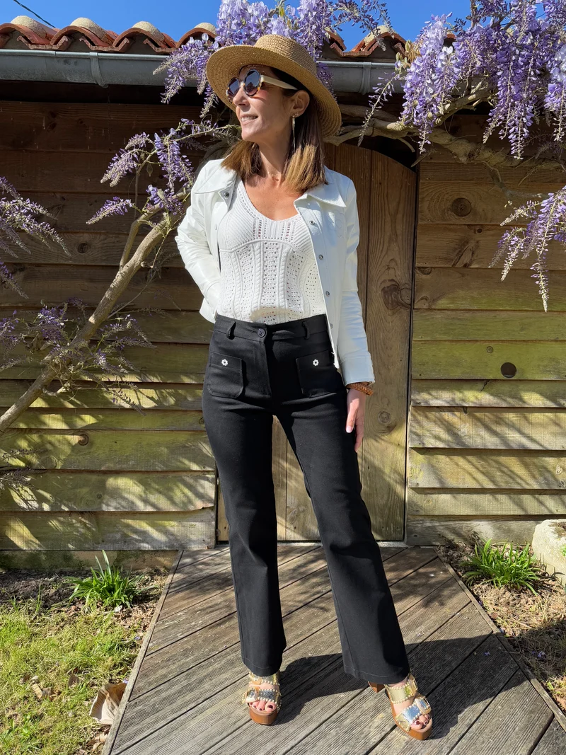 Pantalon WOOD STOCK DAISY noir Hippocampe