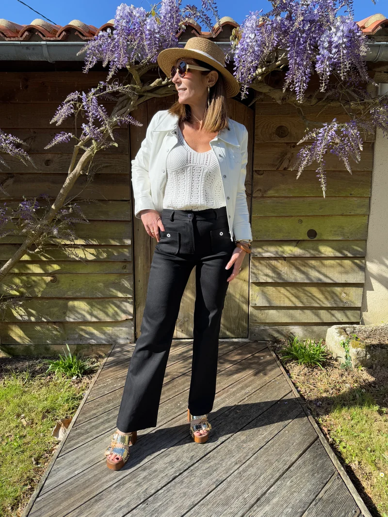Pantalon WOOD STOCK DAISY noir Hippocampe
