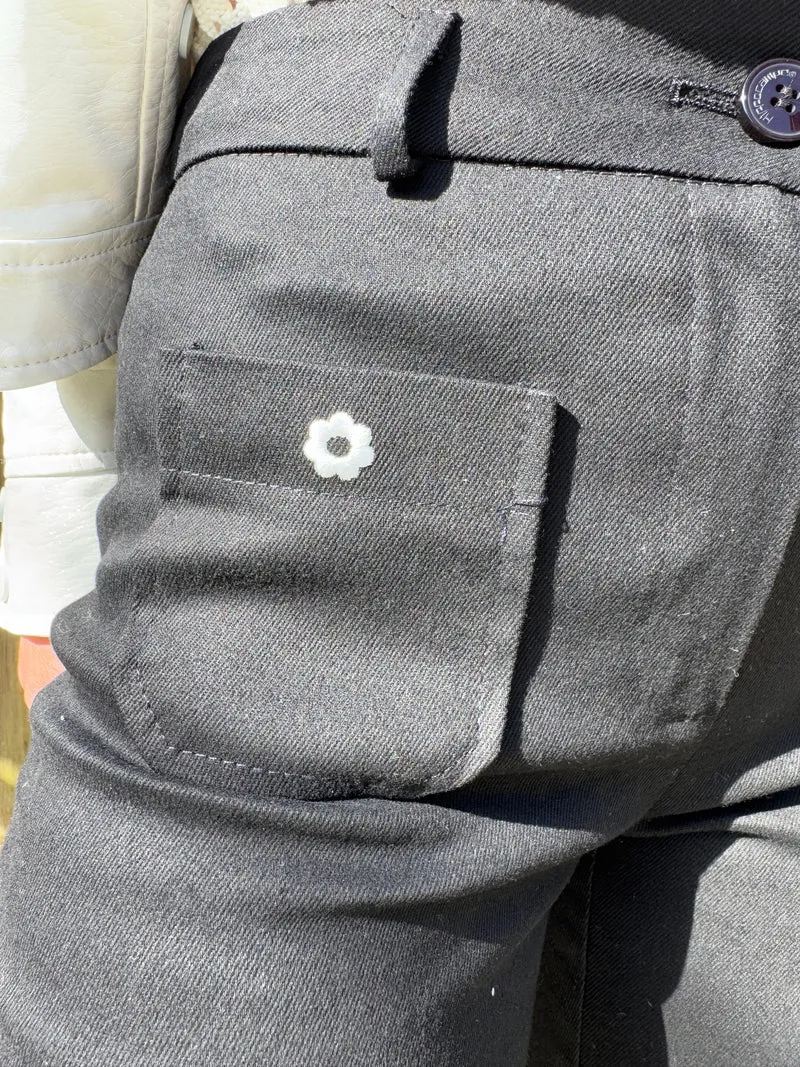 Pantalon WOOD STOCK DAISY noir Hippocampe