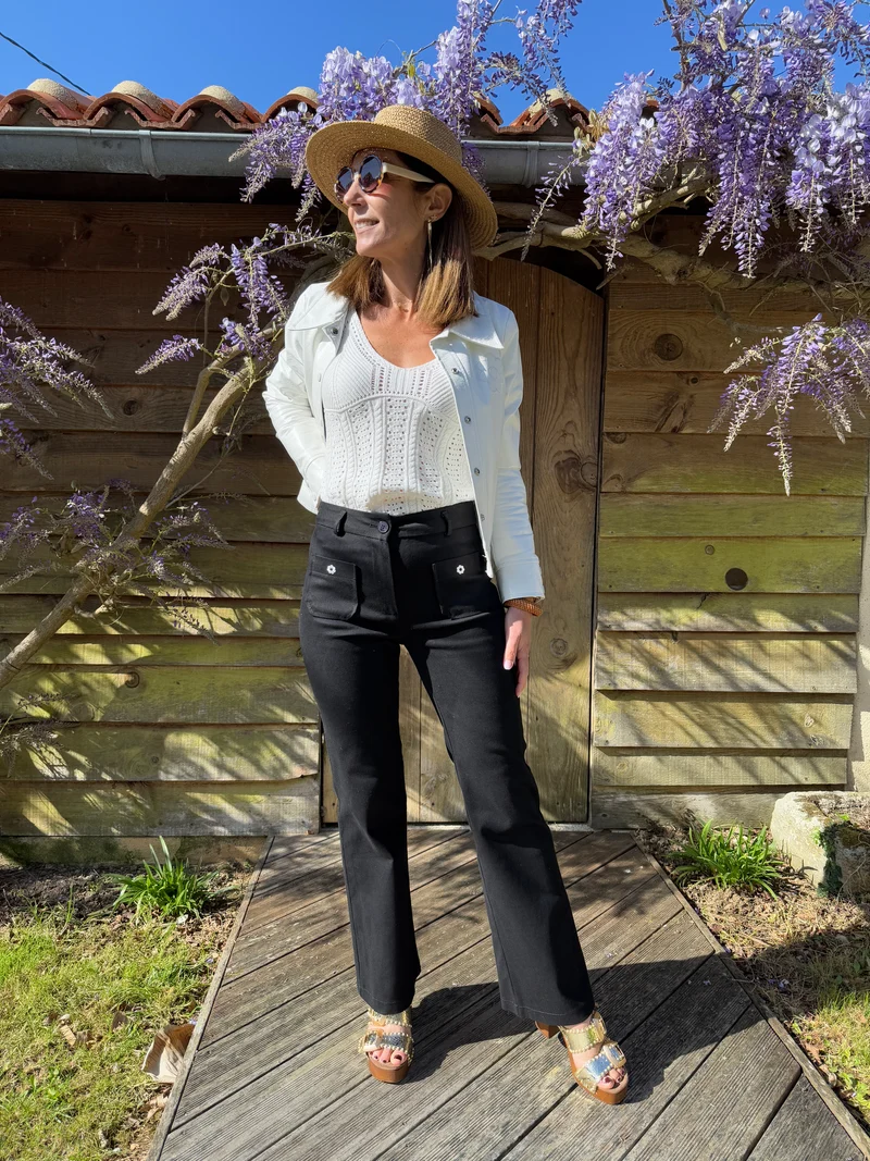 Pantalon WOOD STOCK DAISY noir Hippocampe