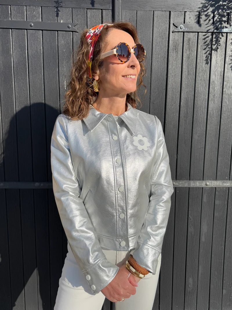 Veste vinyle argent DAISY Hippocampe