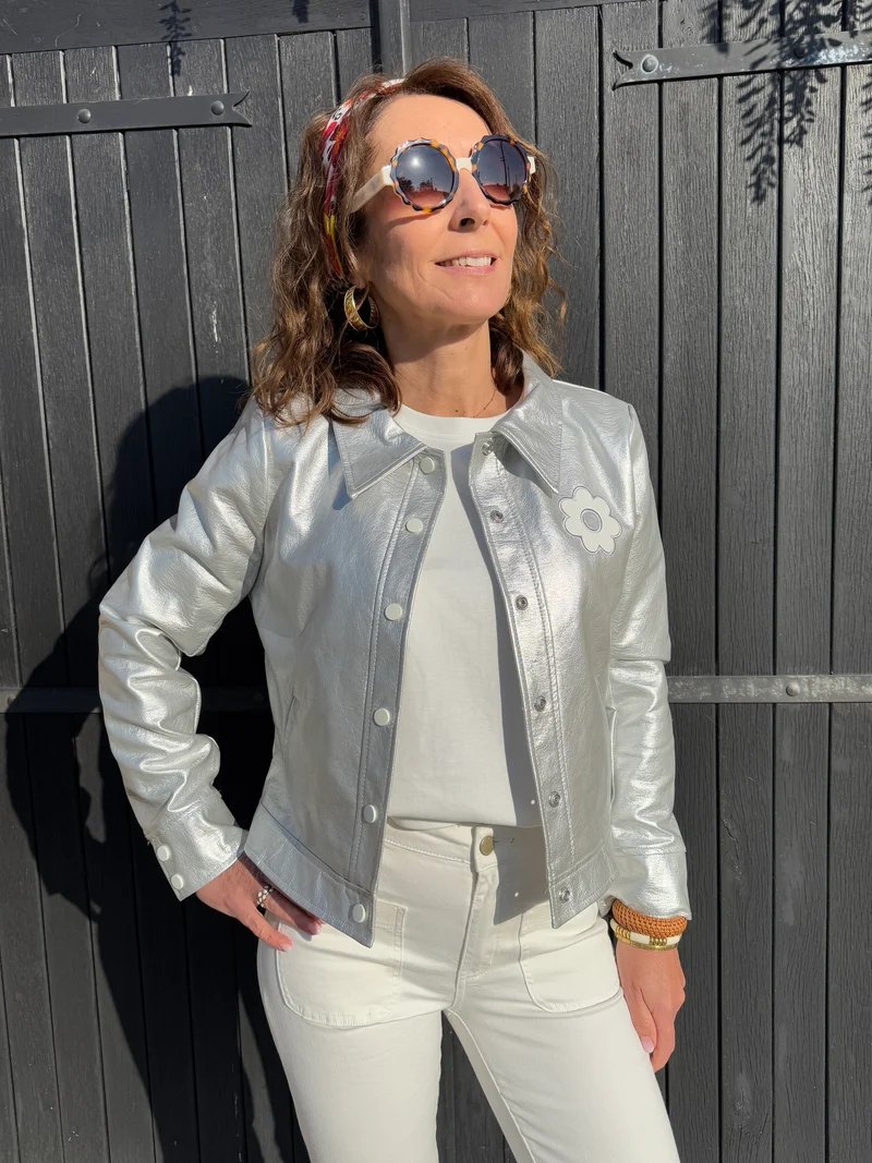 Veste vinyle argent DAISY Hippocampe