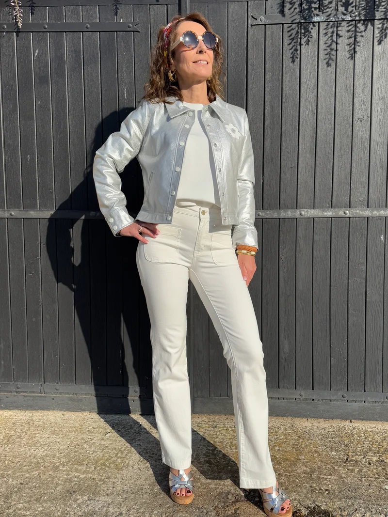 Veste vinyle argent DAISY Hippocampe
