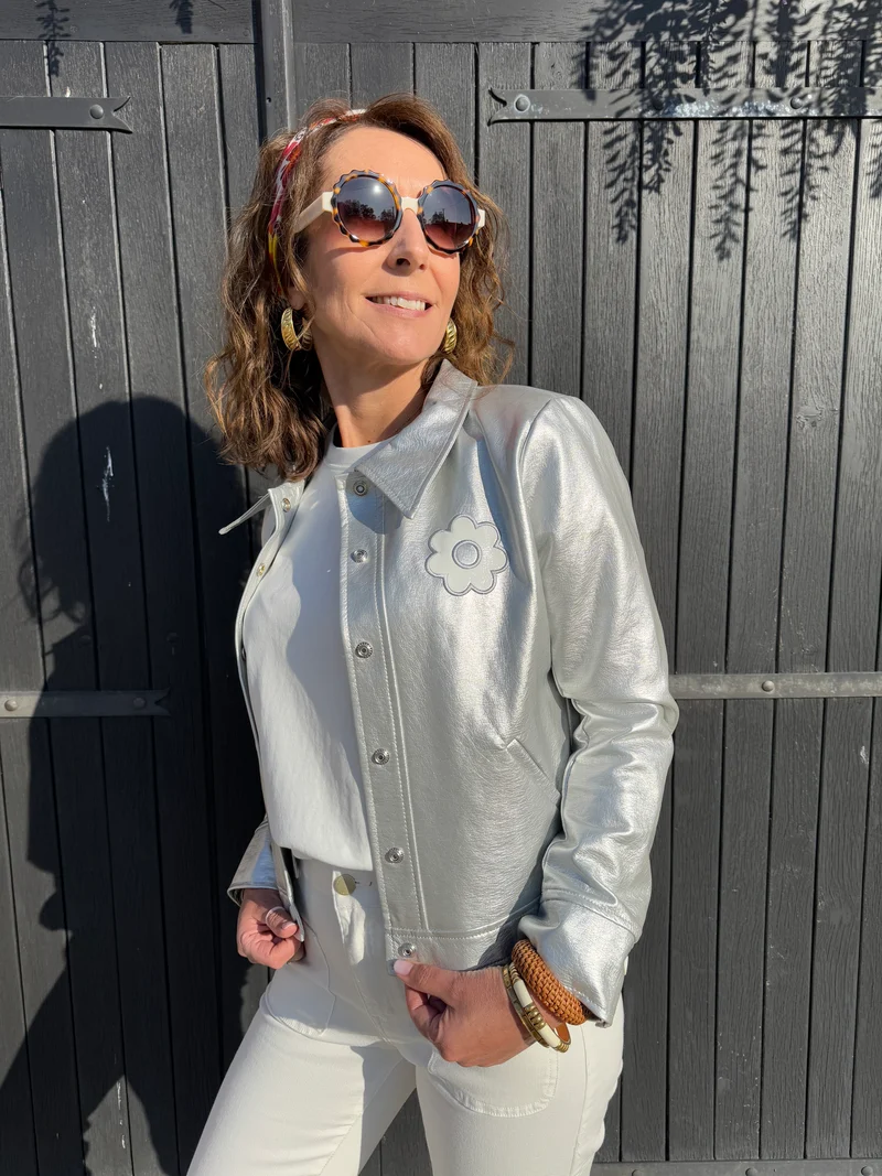 Veste vinyle argent DAISY Hippocampe