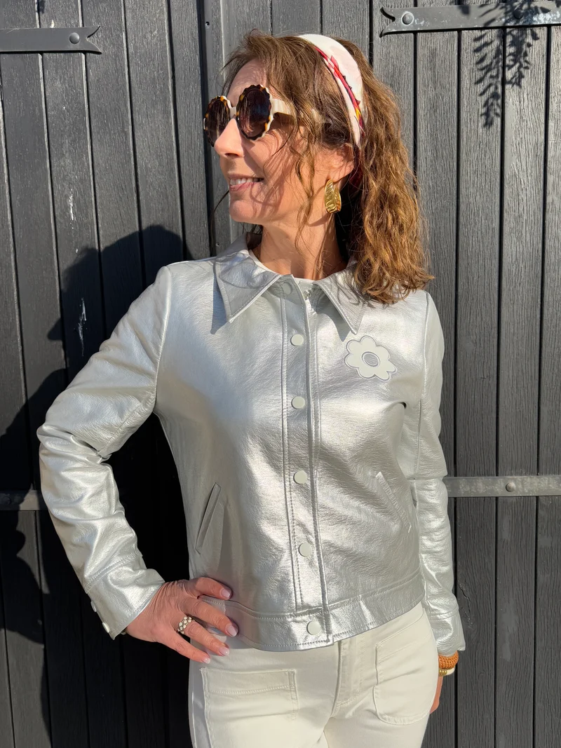 Veste vinyle argent DAISY Hippocampe