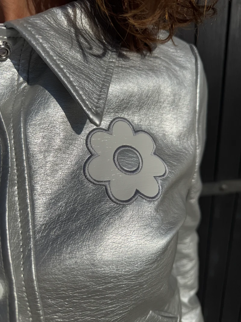 Veste vinyle argent DAISY Hippocampe