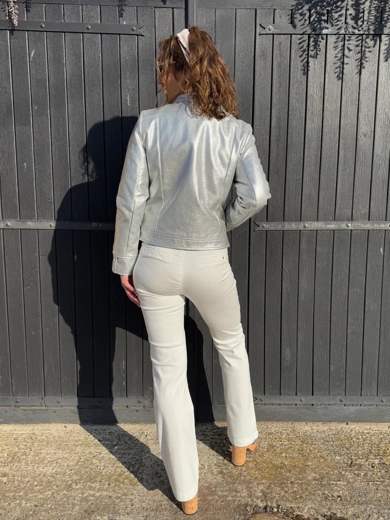 Veste vinyle argent DAISY Hippocampe