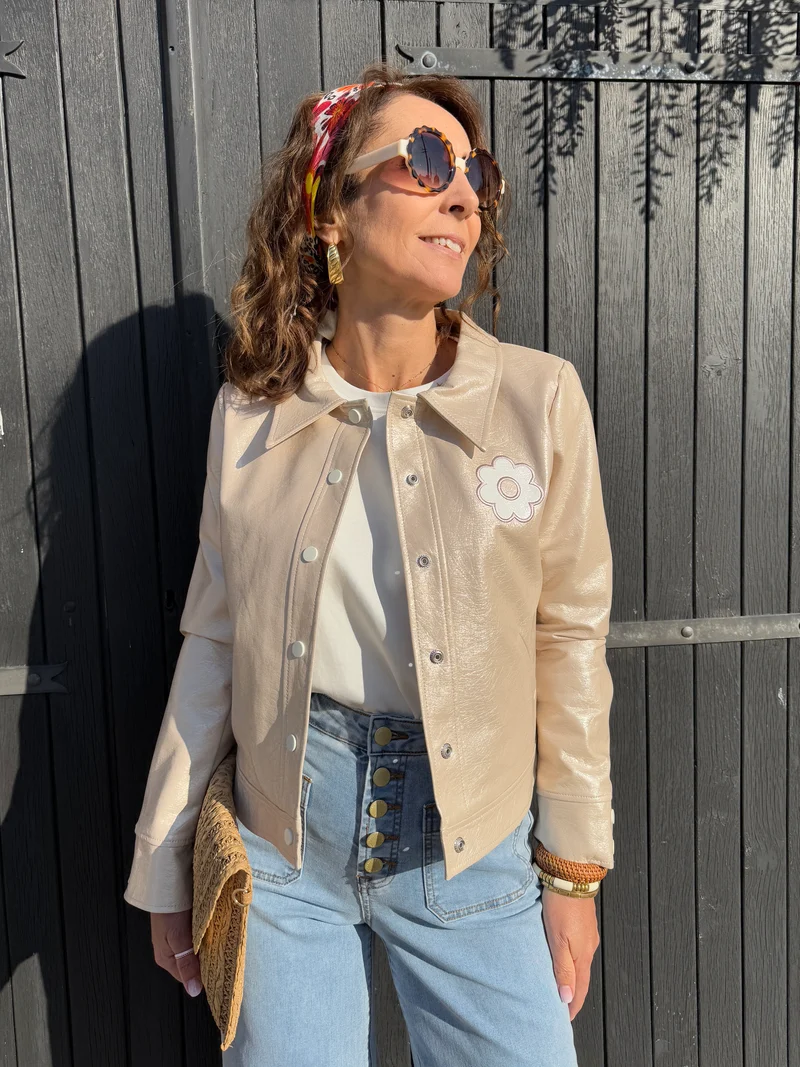 Veste vinyle ivoire DAISY Hippocampe