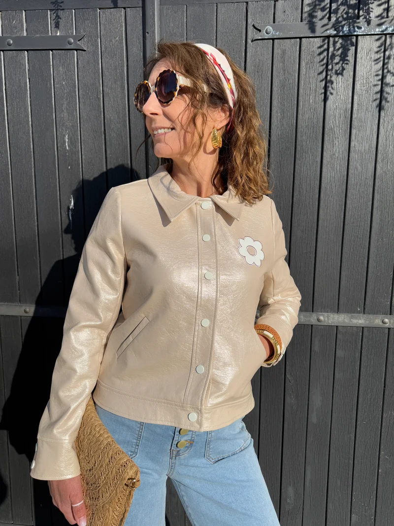 Veste vinyle ivoire DAISY Hippocampe