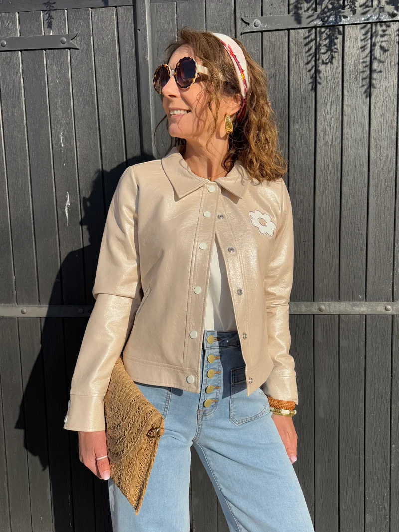 Veste vinyle ivoire DAISY Hippocampe