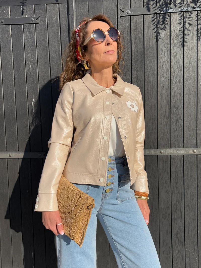 Veste vinyle ivoire DAISY Hippocampe