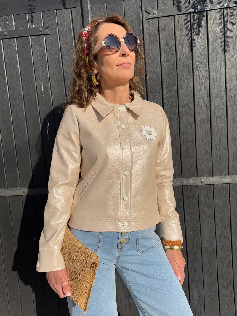 Veste vinyle ivoire DAISY Hippocampe
