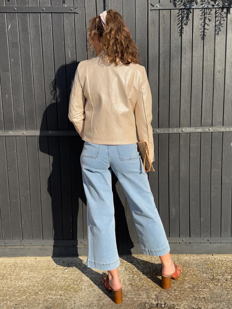 Veste vinyle ivoire DAISY Hippocampe
