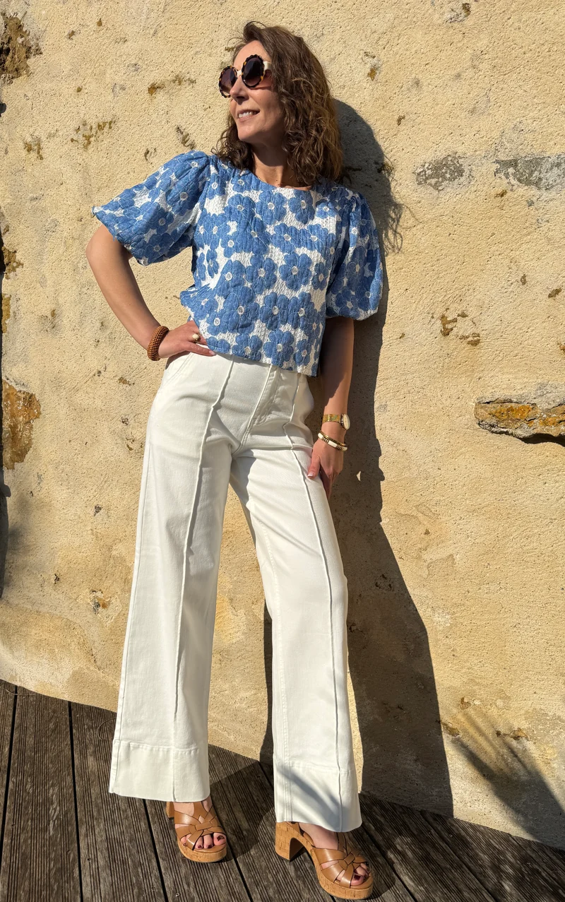 Jean droit blanc PAOLA La Petite Étoile