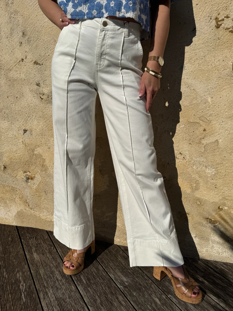 Jean droit blanc PAOLA La Petite Étoile