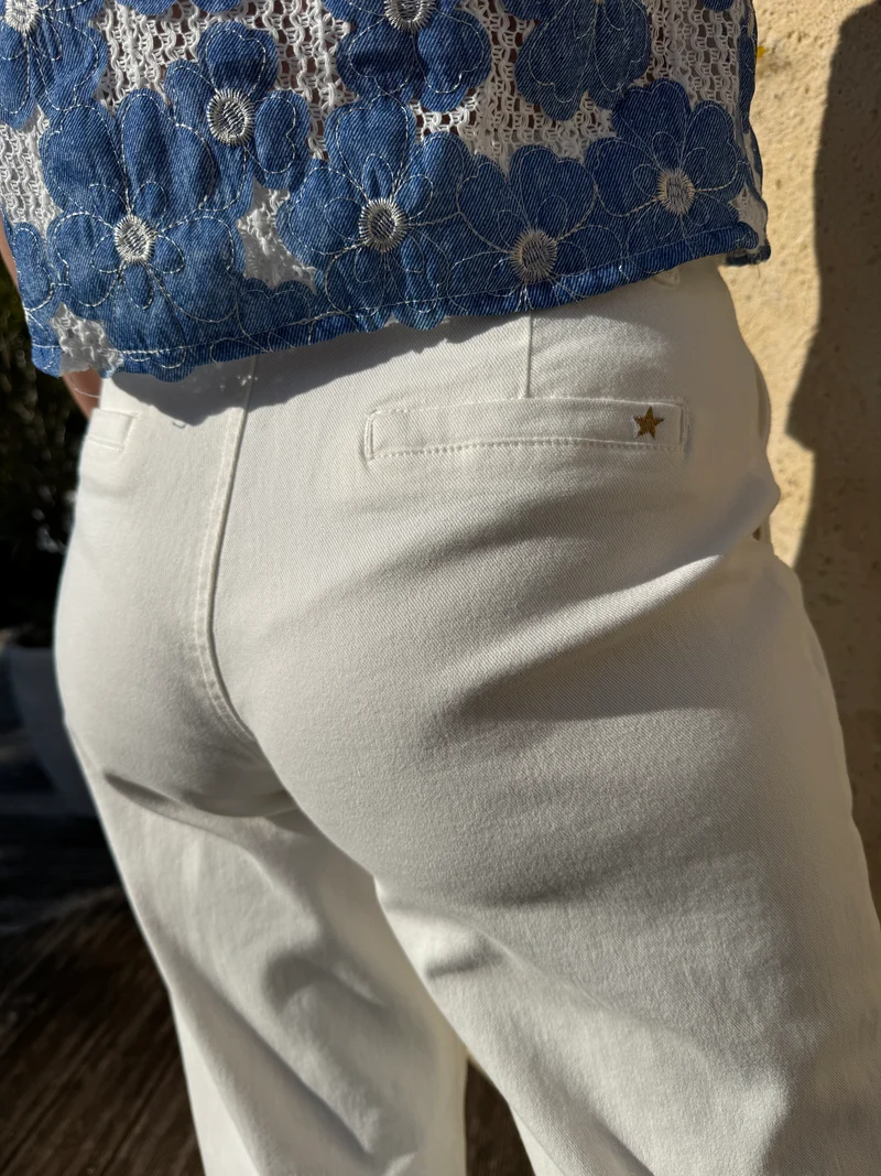 Jean droit blanc PAOLA La Petite Étoile