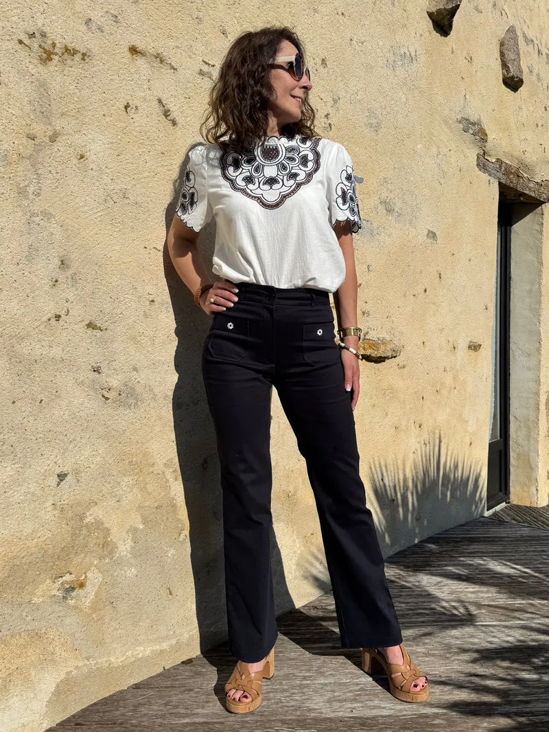 Pantalon WOOD STOCK DAISY marine Hippocampe