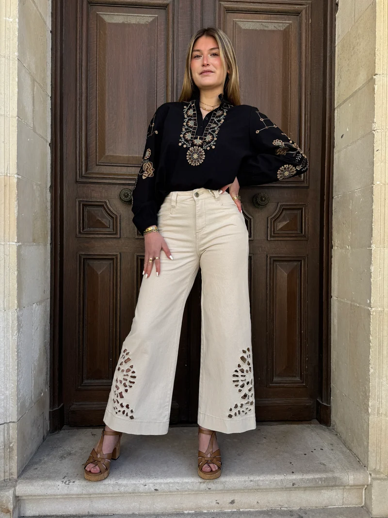 Jeans naturel perforé MILO Oraije