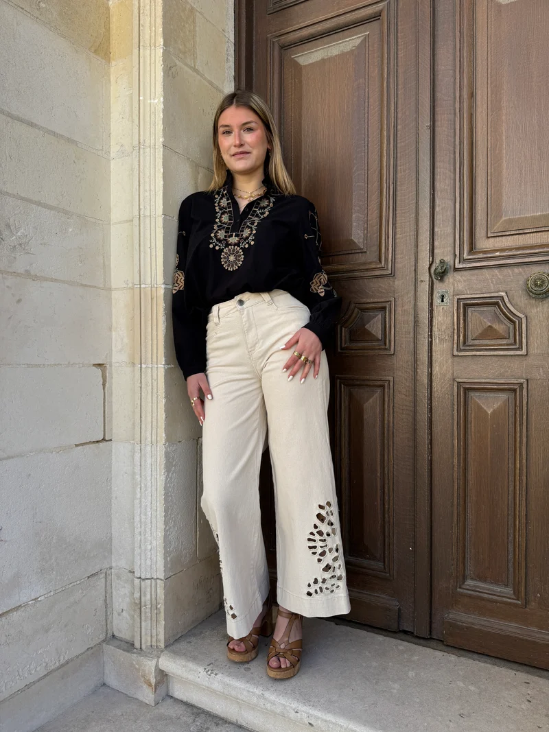 Jeans naturel perforé MILO Oraije