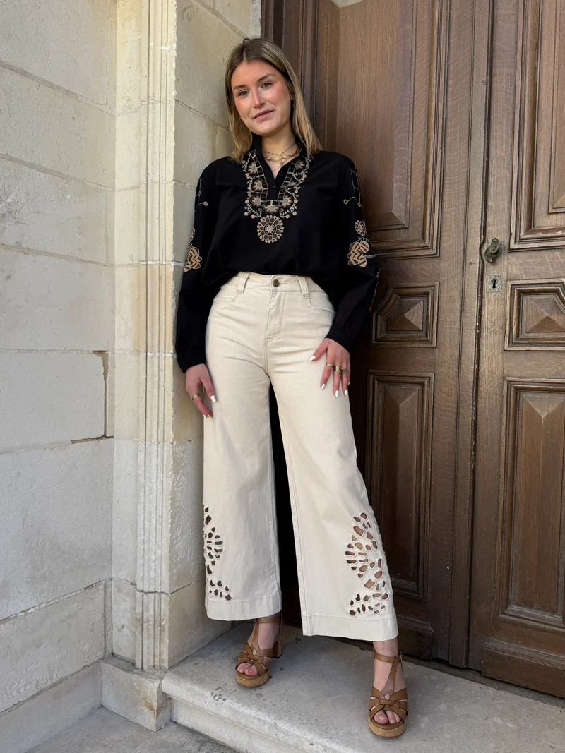 Jeans naturel perforé MILO Oraije