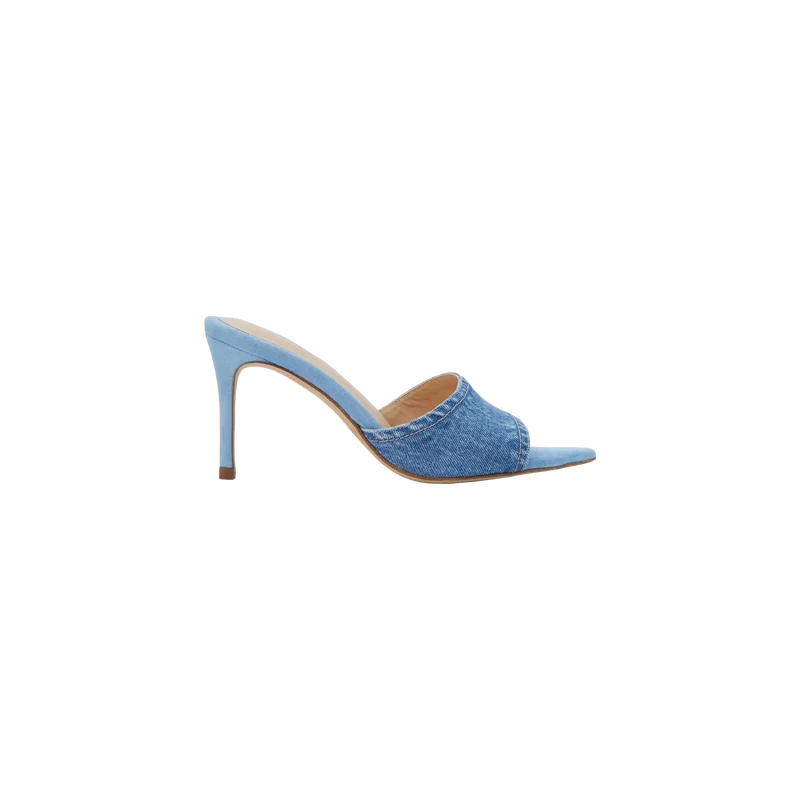 Lolita Denim Open-Toe Mule