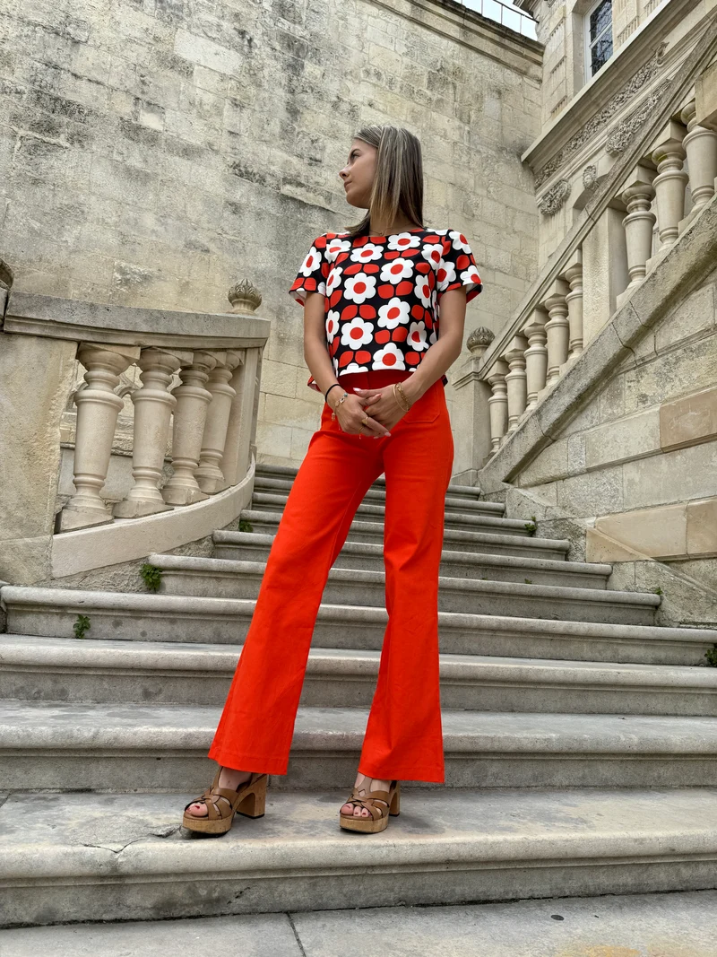 Pantalon WOOD STOCK DAISY orange Hippocampe