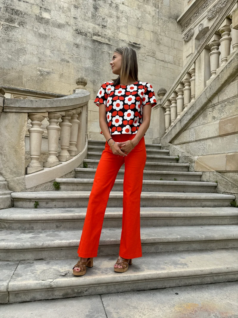 Pantalon WOOD STOCK DAISY orange Hippocampe