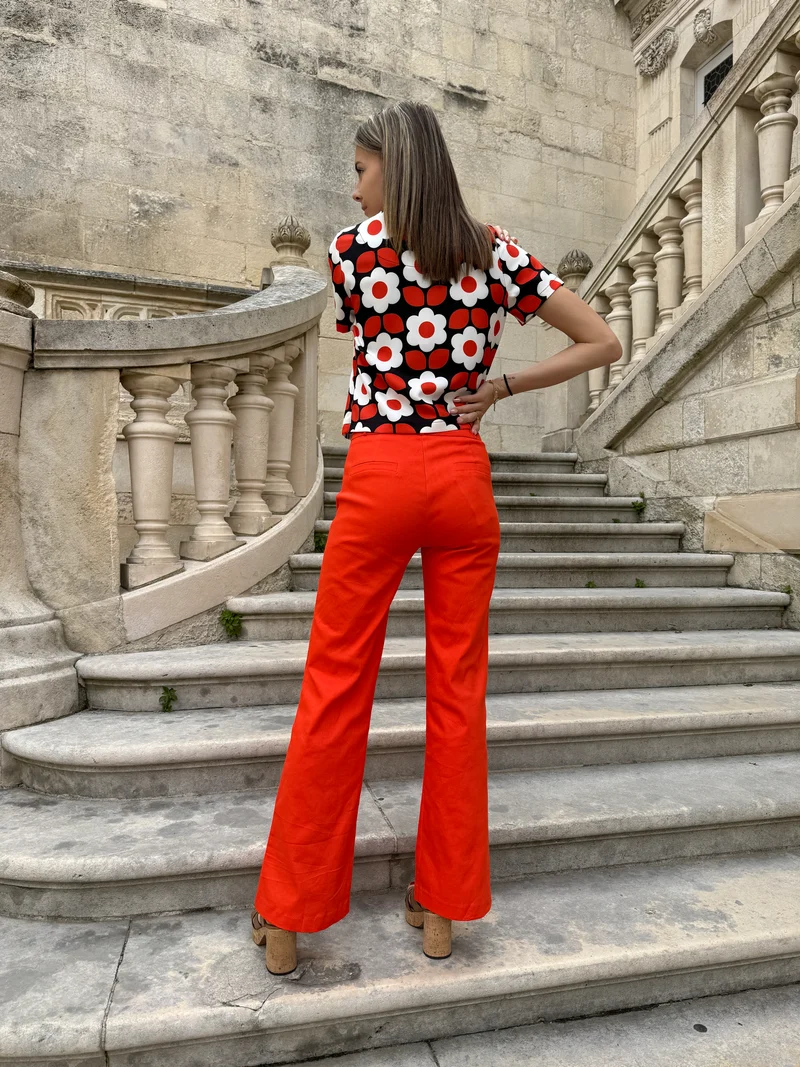 Pantalon WOOD STOCK DAISY orange Hippocampe